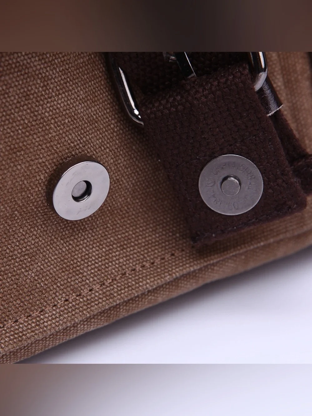 Canvas Messenger Bag for Men in Taupe Brown